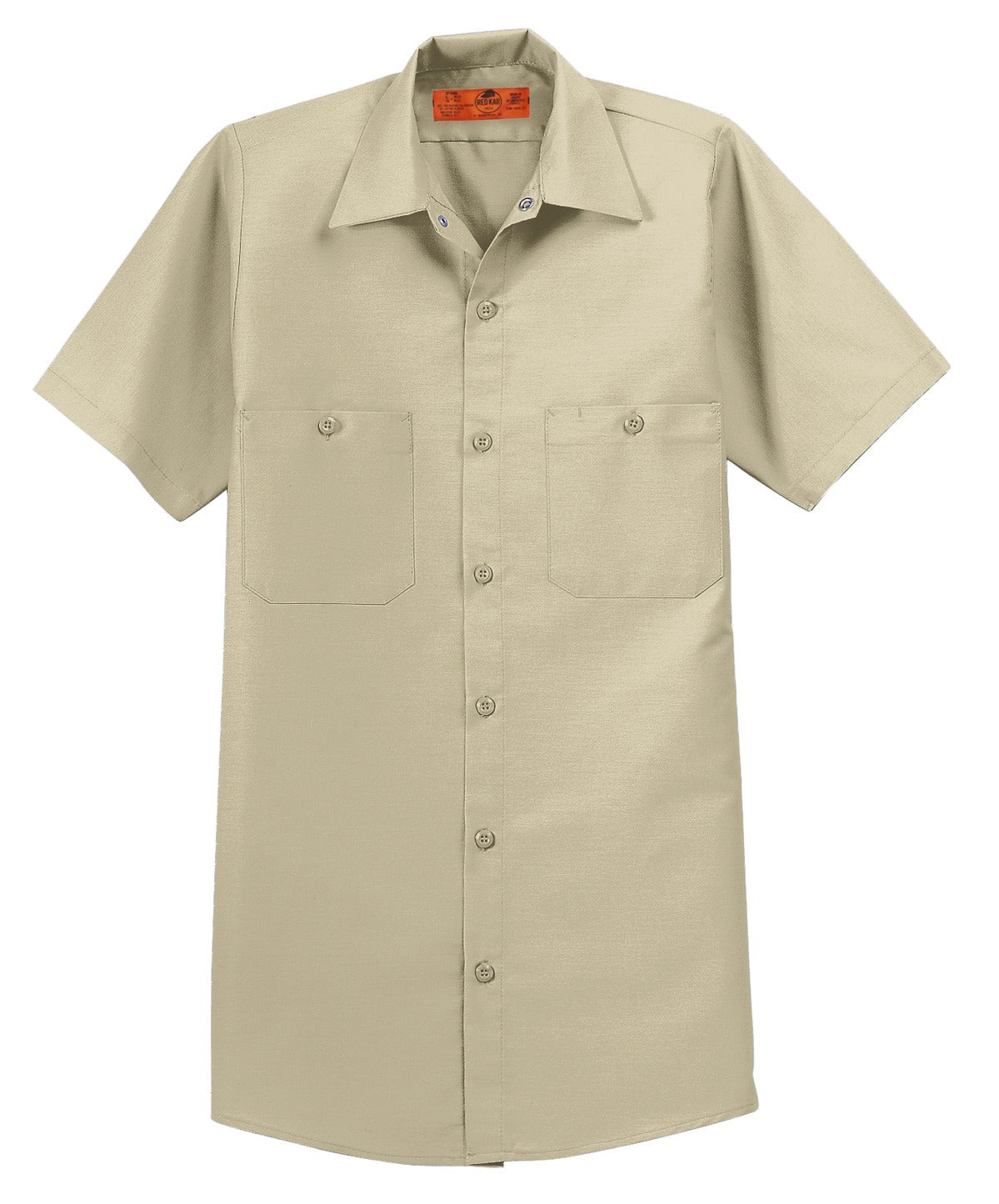 Red Kap Long Size Short Sleeve Industrial Work Shirt SP24LONG Light Tan