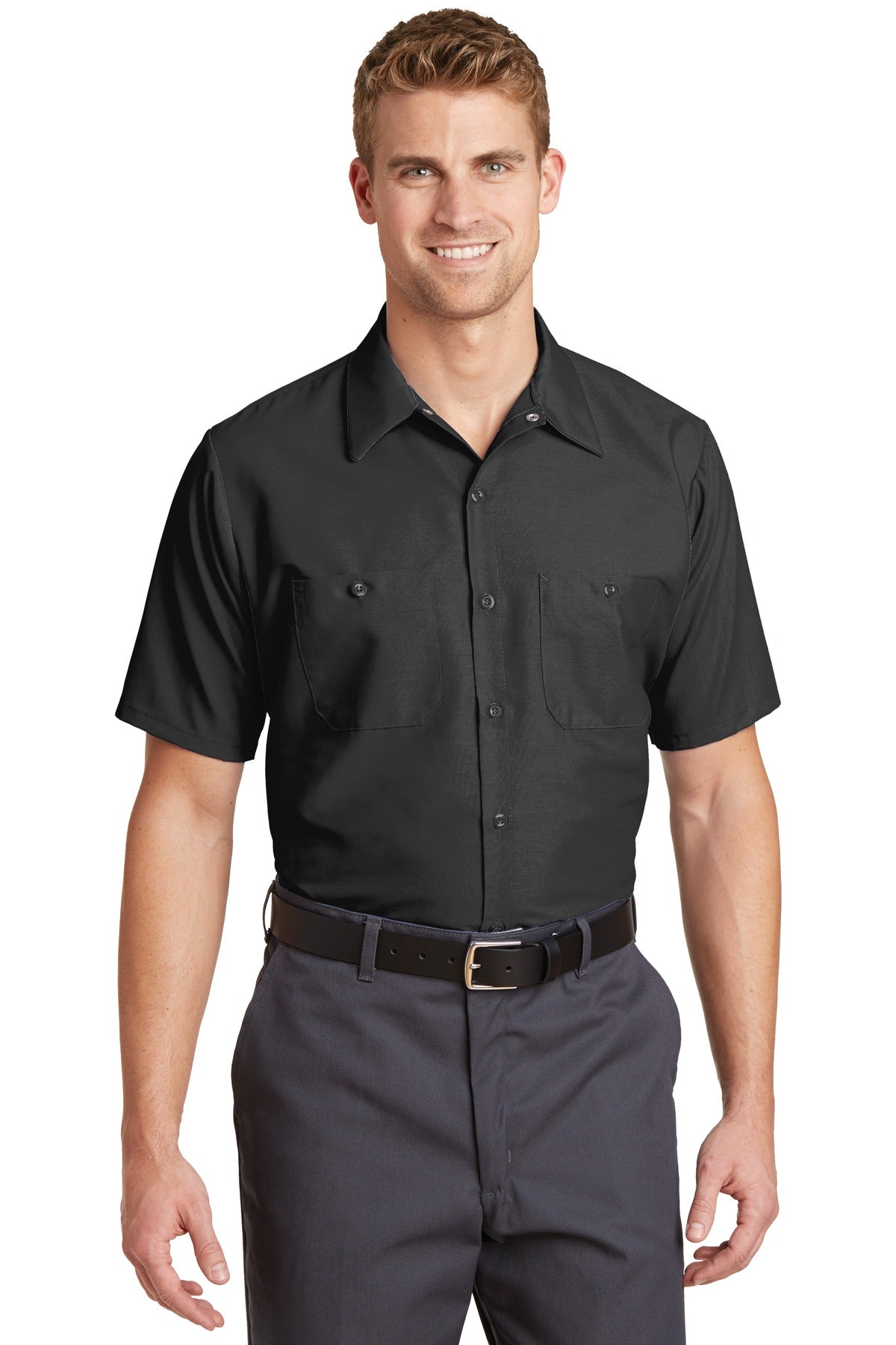 Red Kap Short Sleeve Industrial Work Shirt SP24 Charcoal