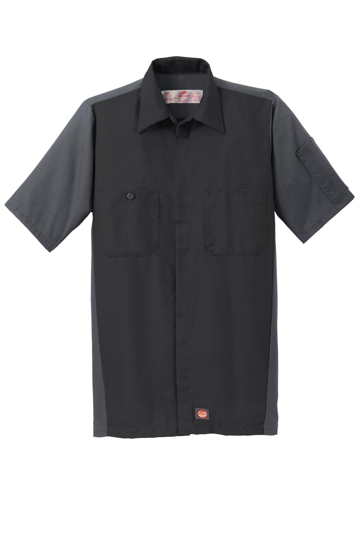 Red Kap Short Sleeve Ripstop Crew Shirt SY20 Black/Charcoal
