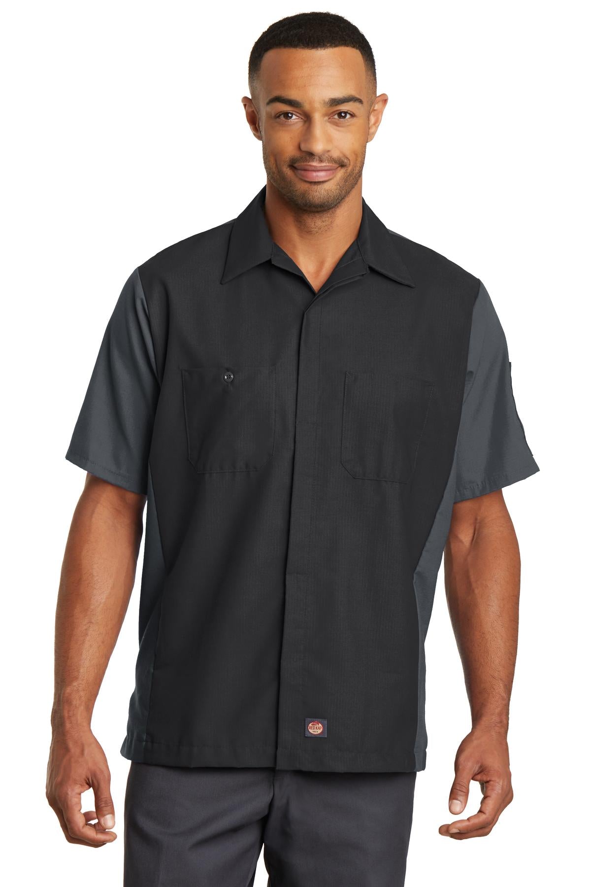 Red Kap Short Sleeve Ripstop Crew Shirt SY20 Black/Charcoal