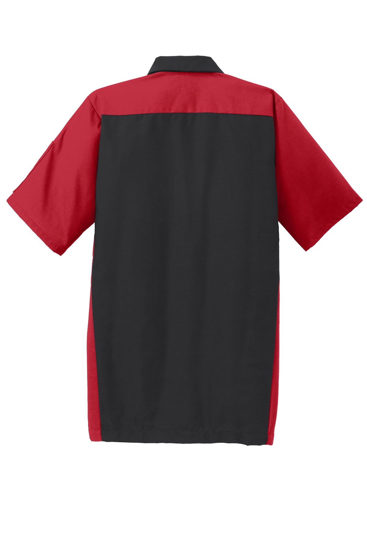 Red Kap Short Sleeve Ripstop Crew Shirt SY20 Black/Red