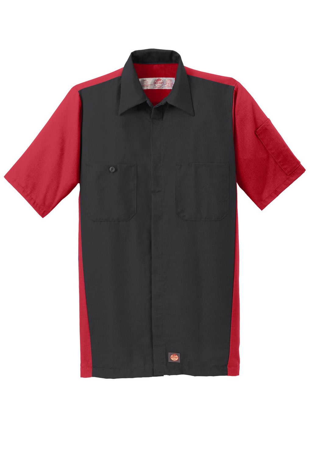 Red Kap Short Sleeve Ripstop Crew Shirt SY20 Black/Red