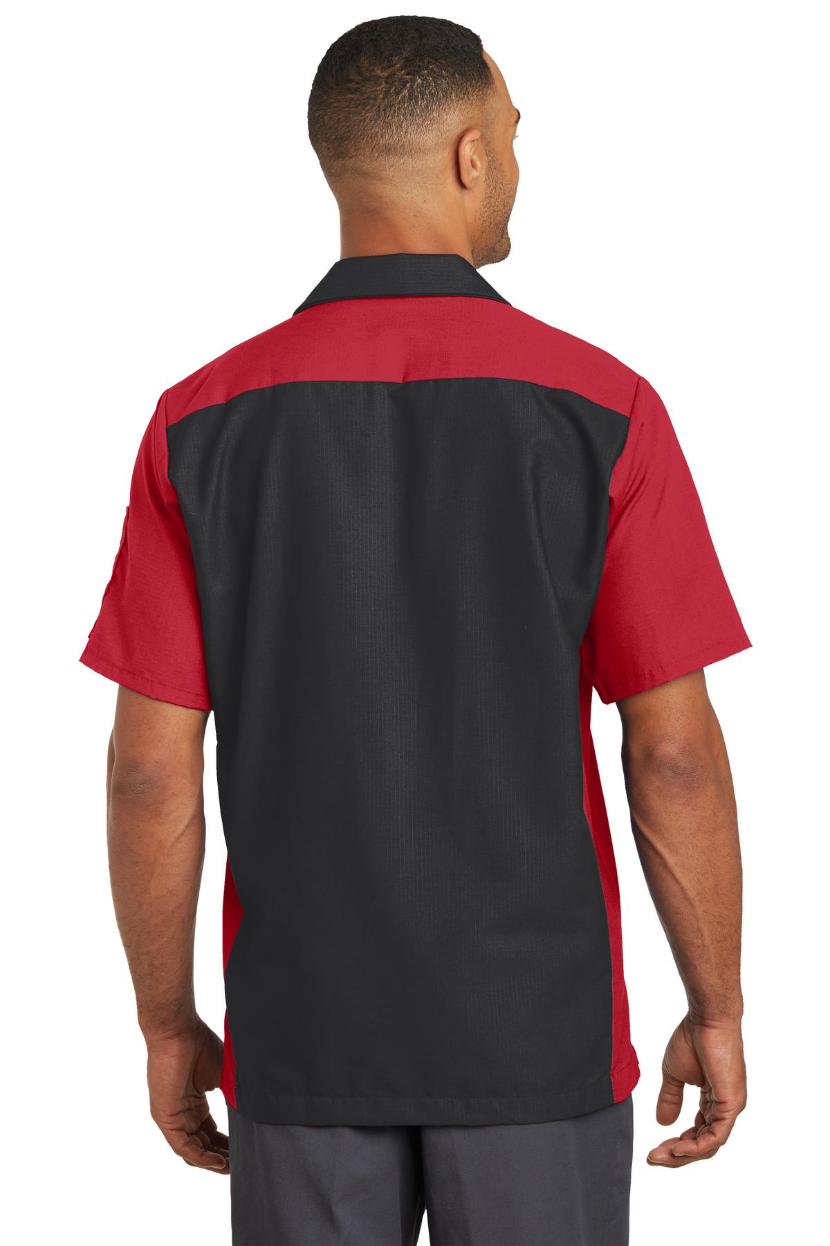 Red Kap Short Sleeve Ripstop Crew Shirt SY20 Black/Red