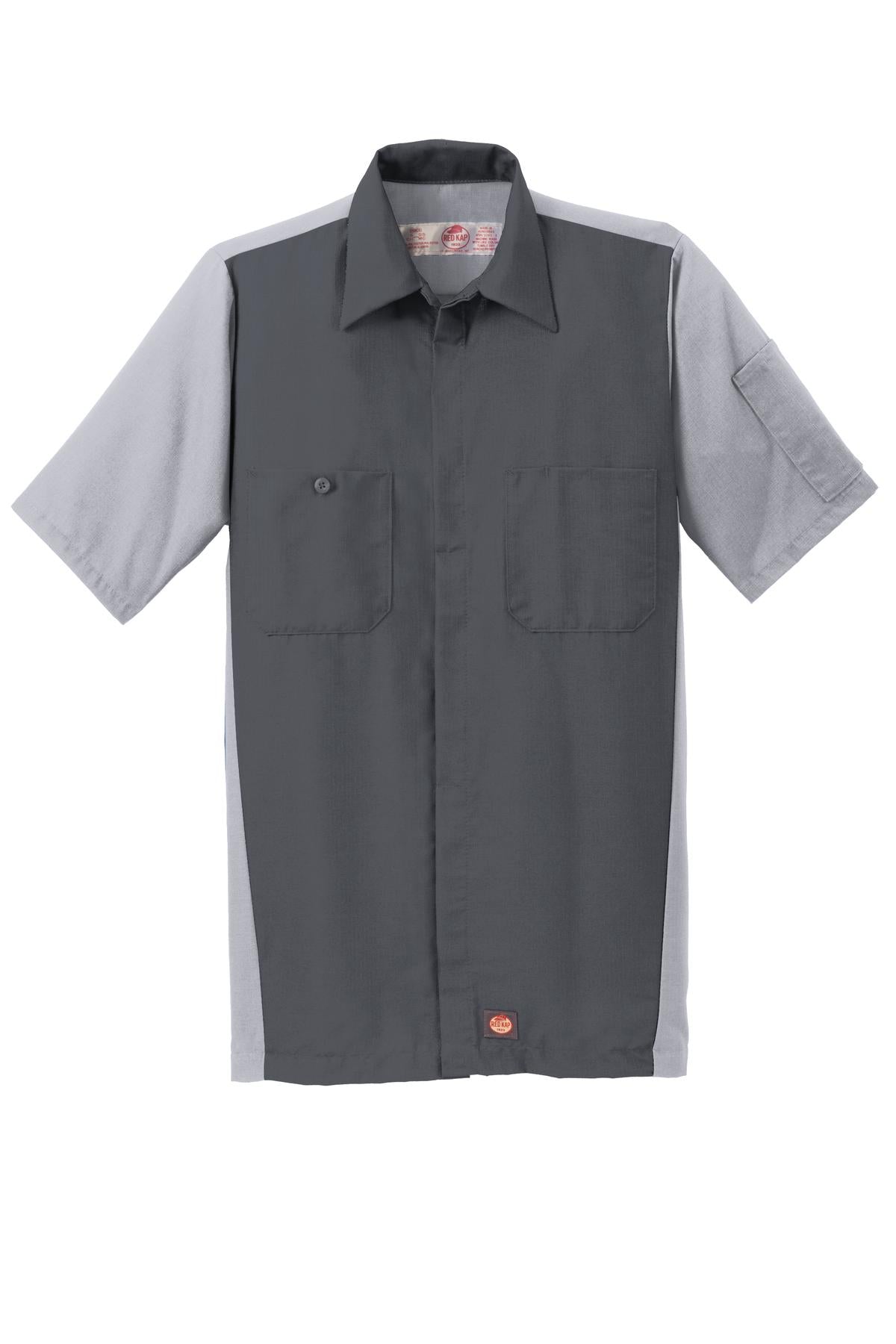 Red Kap Short Sleeve Ripstop Crew Shirt SY20 Charcoal/Light Grey