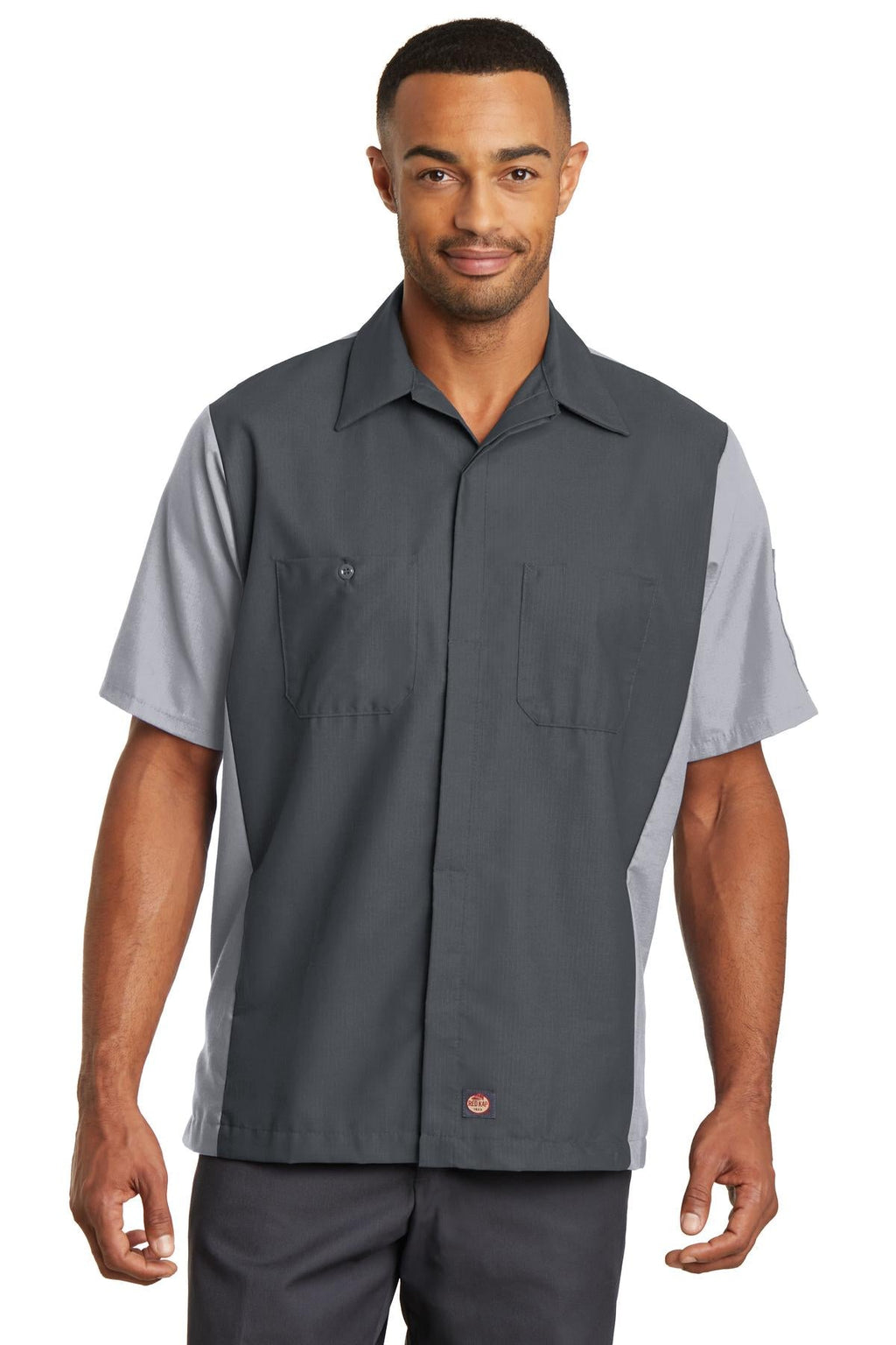 Red Kap Short Sleeve Ripstop Crew Shirt SY20 Charcoal/Light Grey