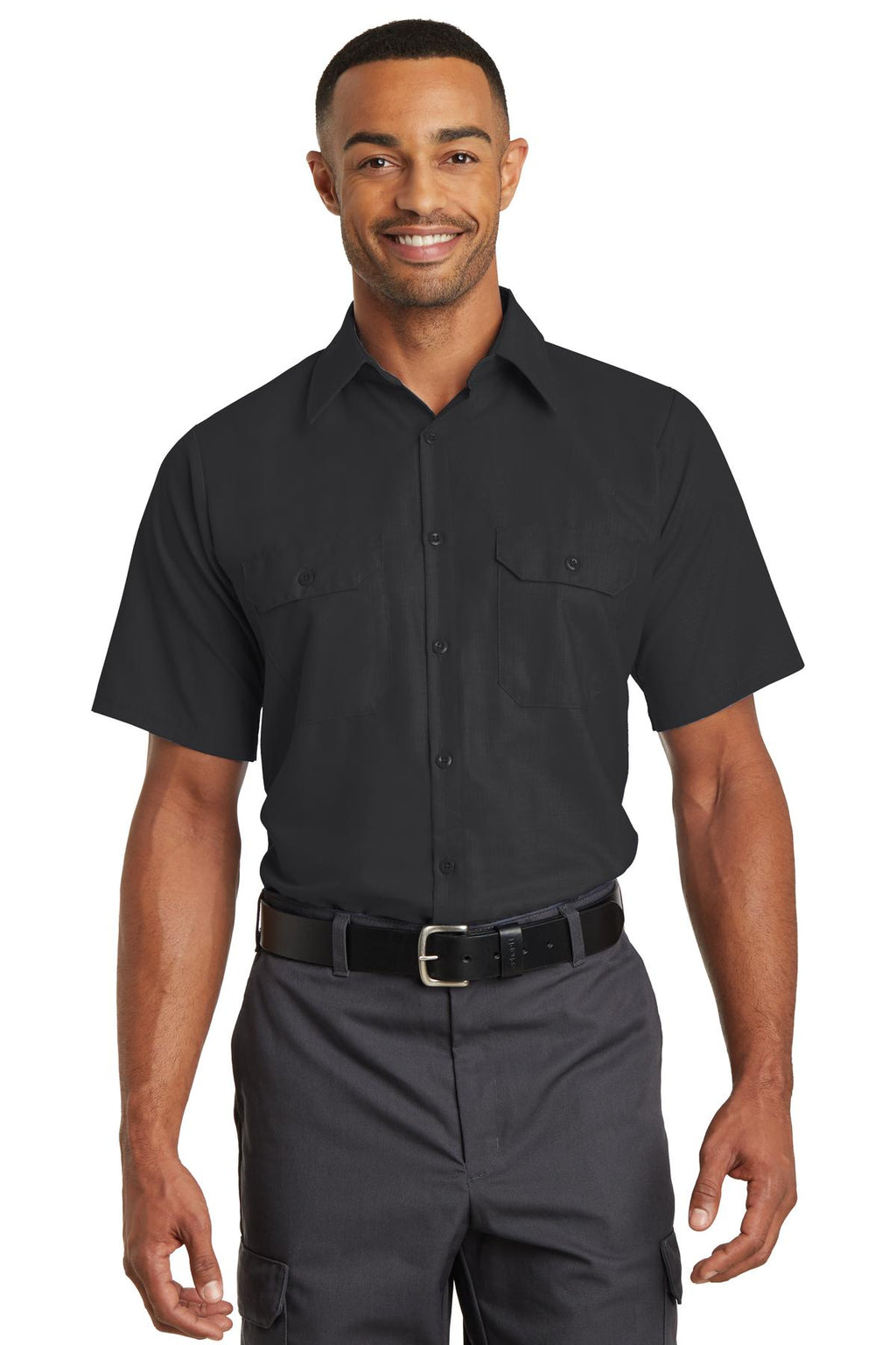 Red Kap Short Sleeve Solid Ripstop Shirt SY60 Black