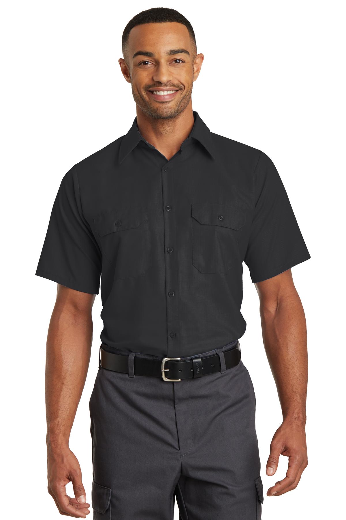 Red Kap Short Sleeve Solid Ripstop Shirt SY60 Black