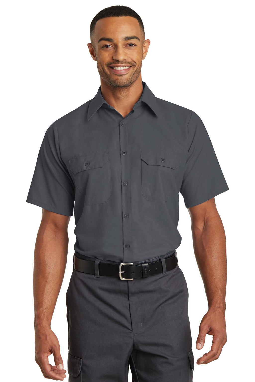 Red Kap Short Sleeve Solid Ripstop Shirt SY60 Charcoal