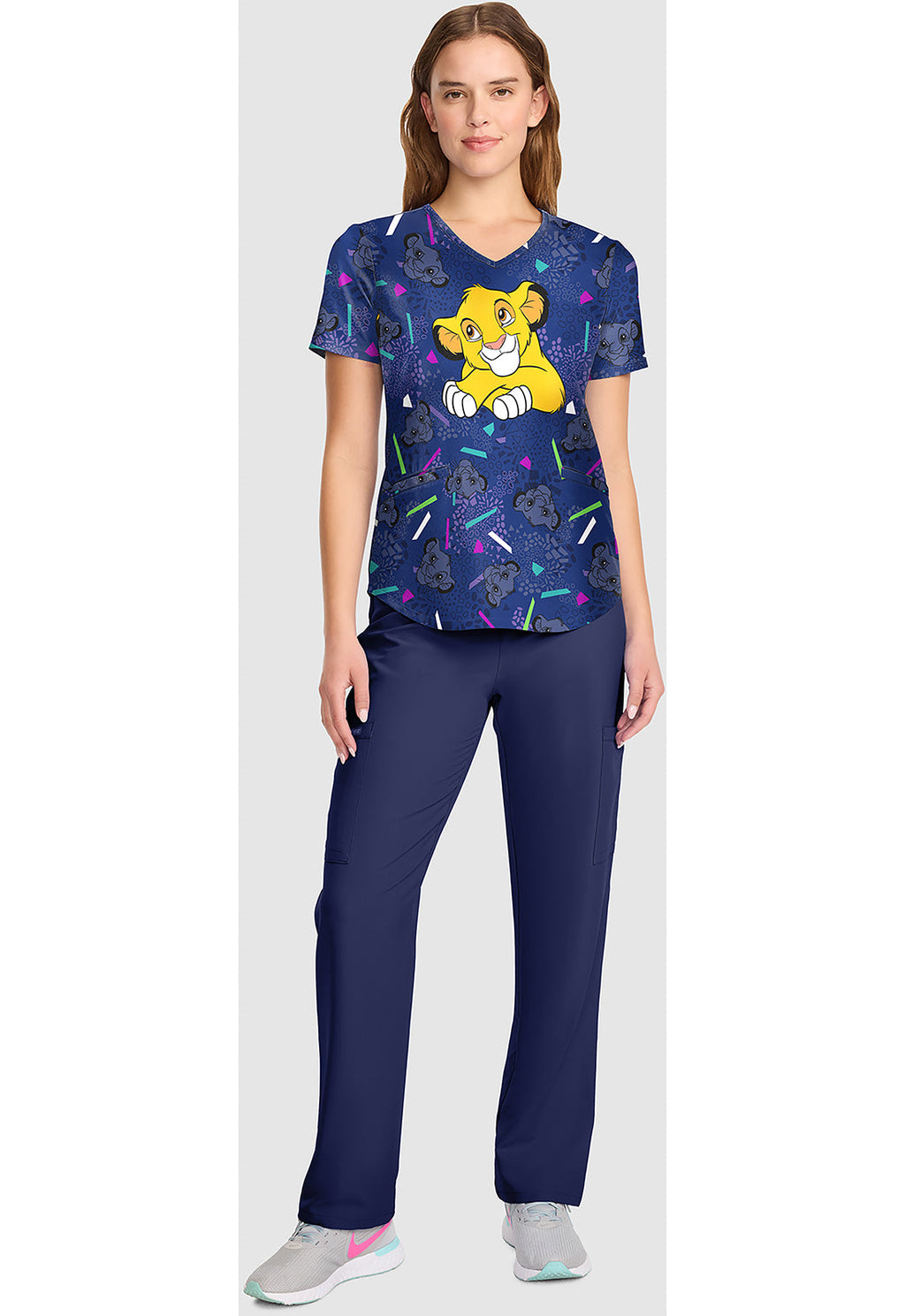 Tooniforms TF737 Women's V-Neck Print Scrub Top My Big Heart