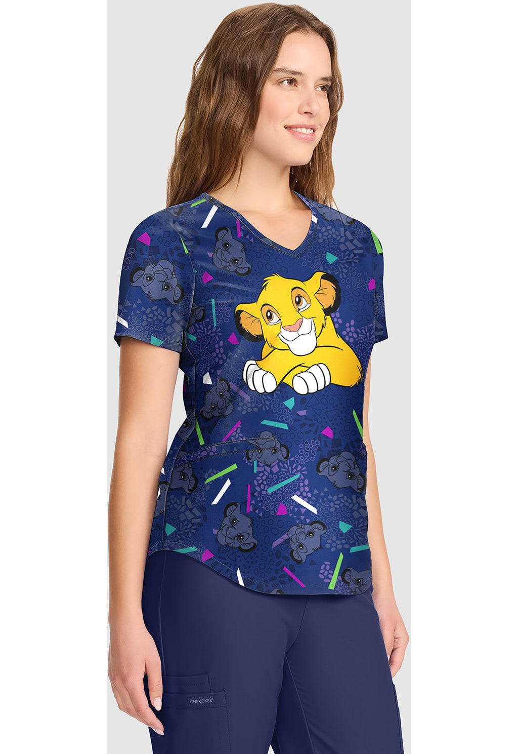 Tooniforms TF737 Women's V-Neck Print Scrub Top My Big Heart