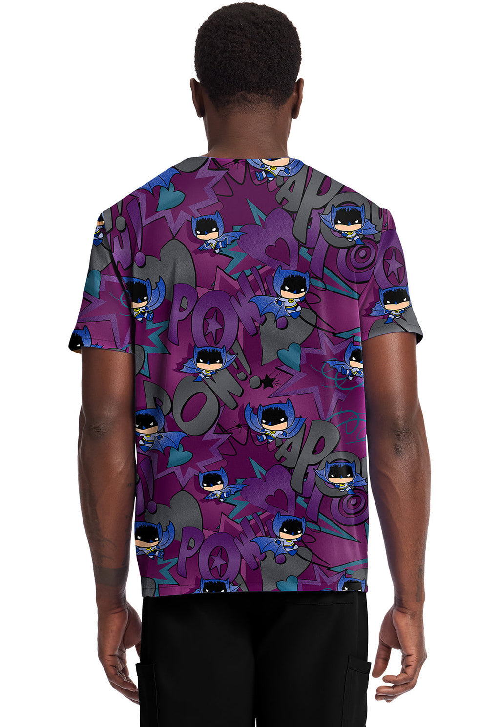 Tooniforms TF788 Men's Print V-Neck Top Comic Hero