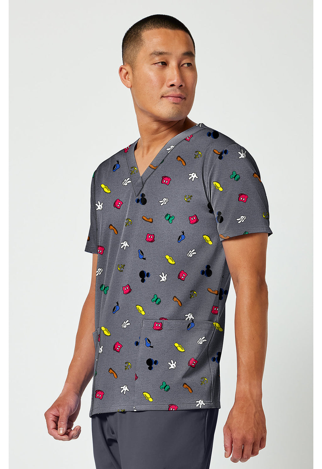 Tooniforms TF788 Men's Print V-Neck Scrub Top Iconic Friendship