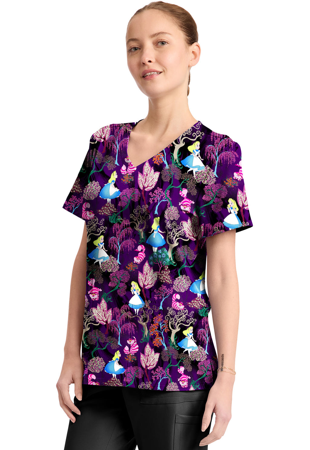 Tooniforms TF794 Print V-Neck Top Here And Everywhere