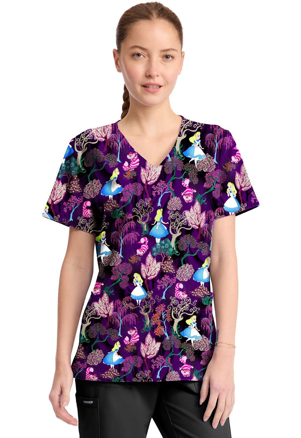 Tooniforms TF794 Print V-Neck Top Here And Everywhere