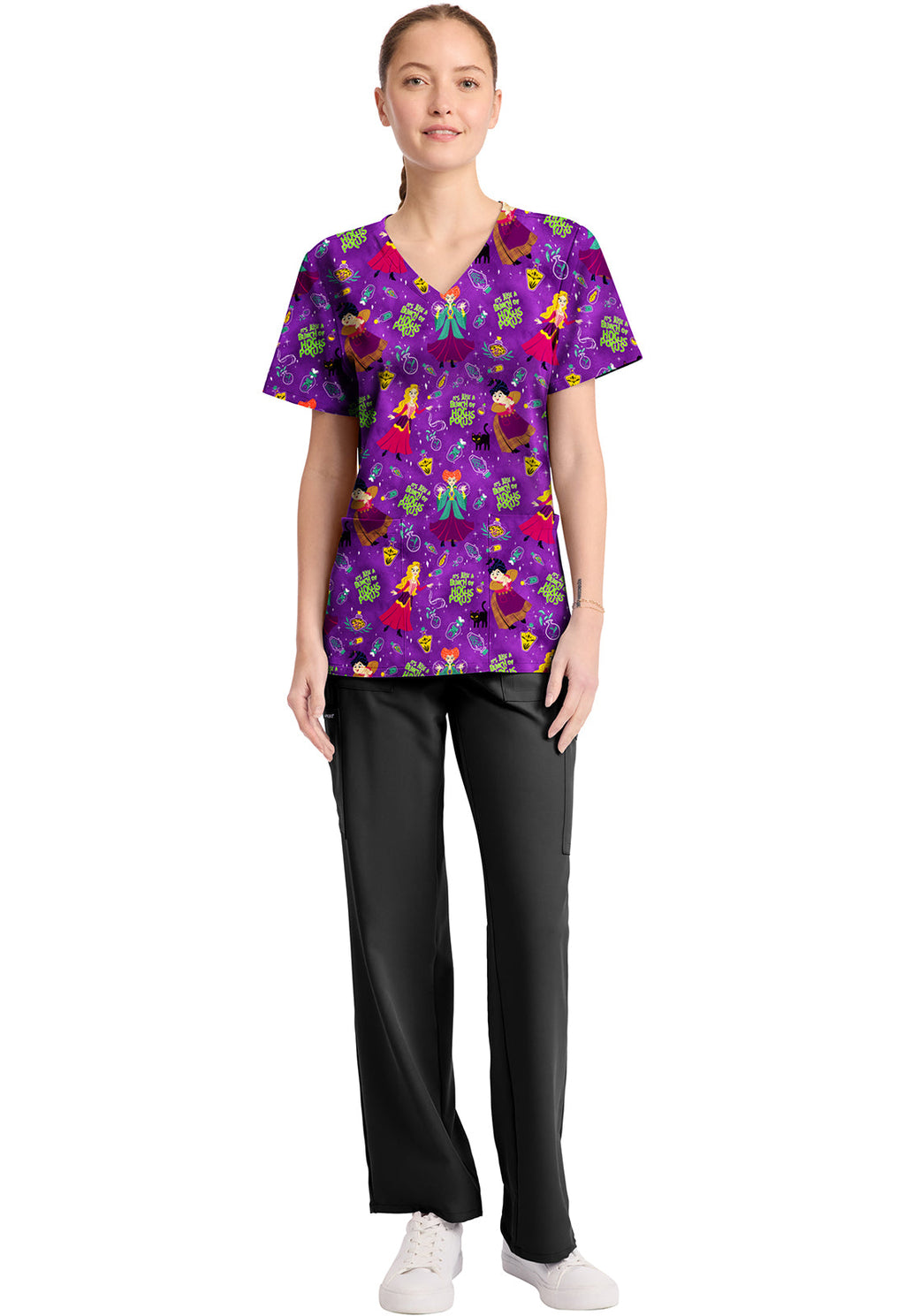 Tooniforms TF794 Print V-Neck Top Bunch Of Hocus Pocus