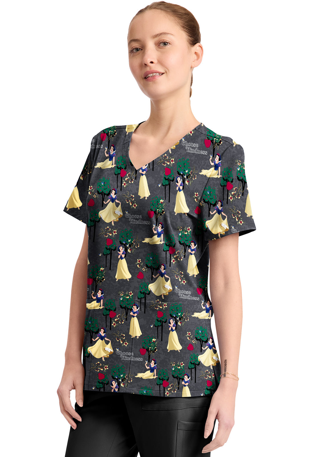 Tooniforms TF794 Print V-Neck Top Sending Kindness