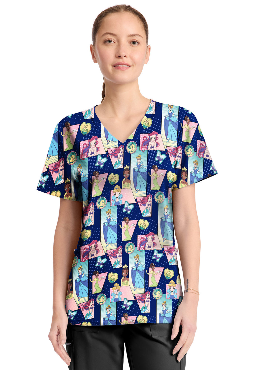 Tooniforms TF794 Print V-Neck Top Comic Princess