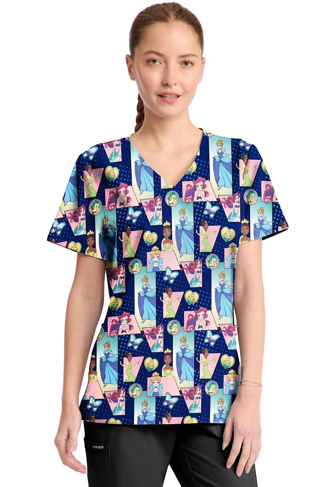 Tooniforms TF794 Print V-Neck Top Comic Princess