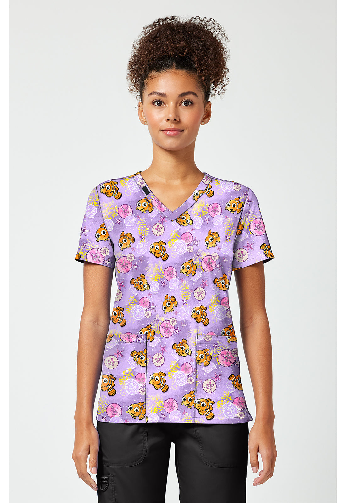 Licensed TF796 Print V-Neck Top Fantastic Nemo