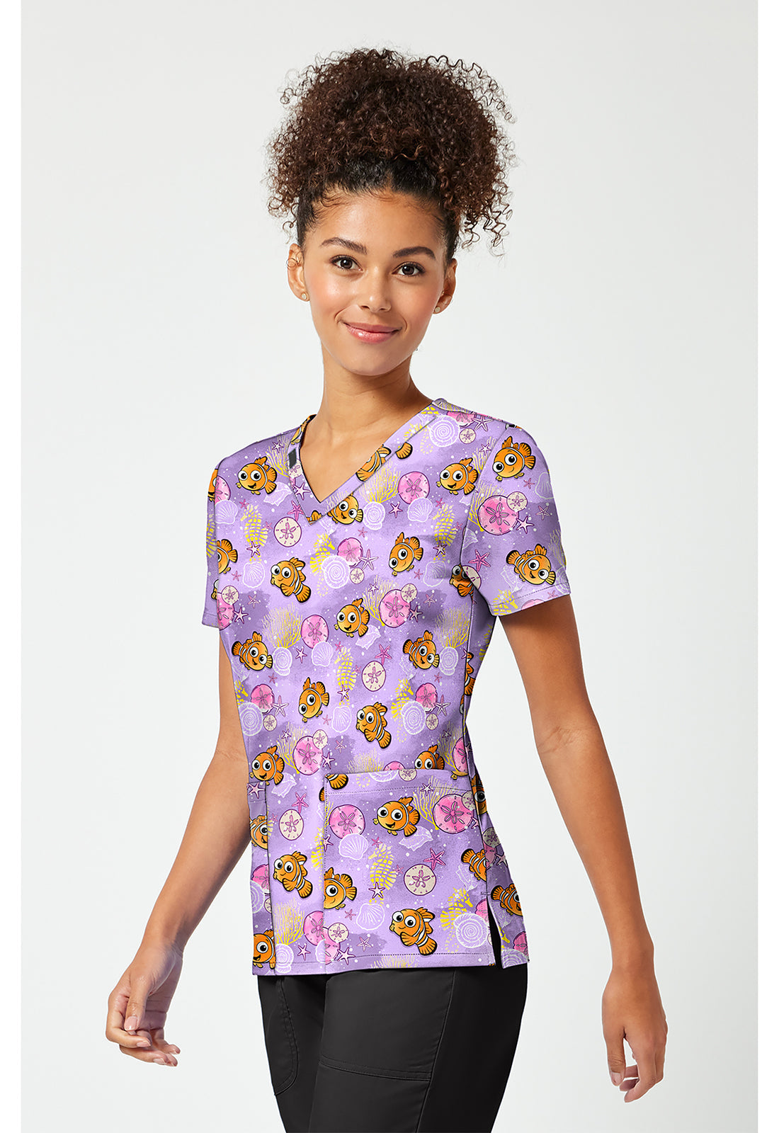 Licensed TF796 Print V-Neck Top Fantastic Nemo