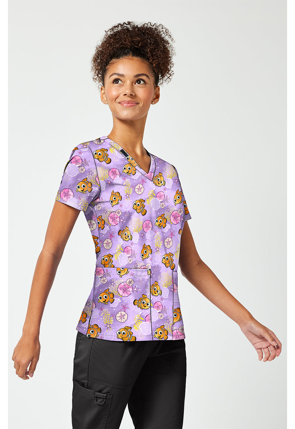 Licensed TF796 Print V-Neck Top Fantastic Nemo