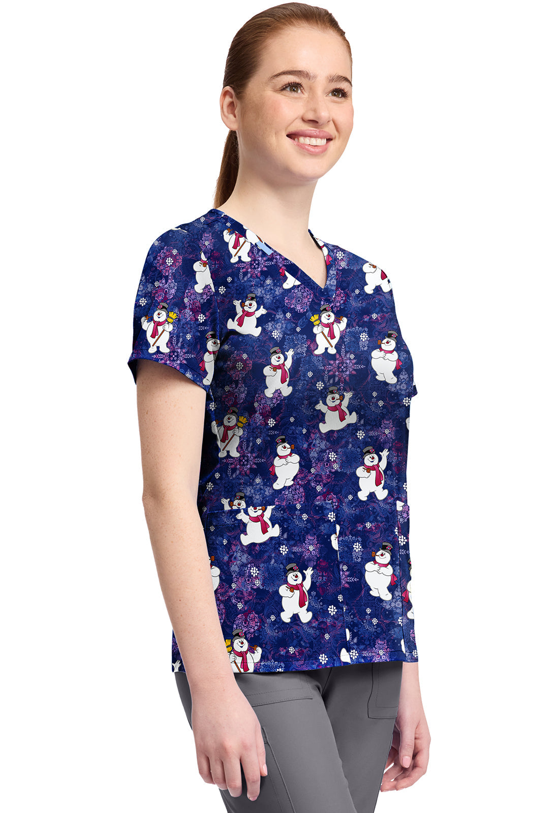 Tooniforms TF796 Print V-Neck Top Chilly Tiles