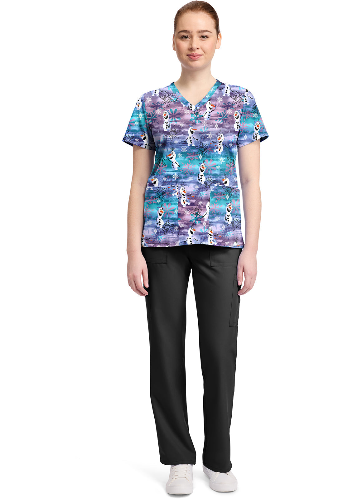 Tooniforms TF796 Print V-Neck Top Olaf In Arendelle
