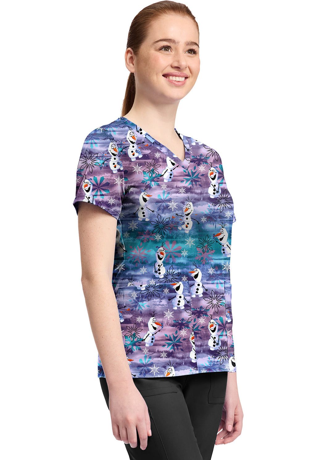 Tooniforms TF796 Print V-Neck Top Olaf In Arendelle