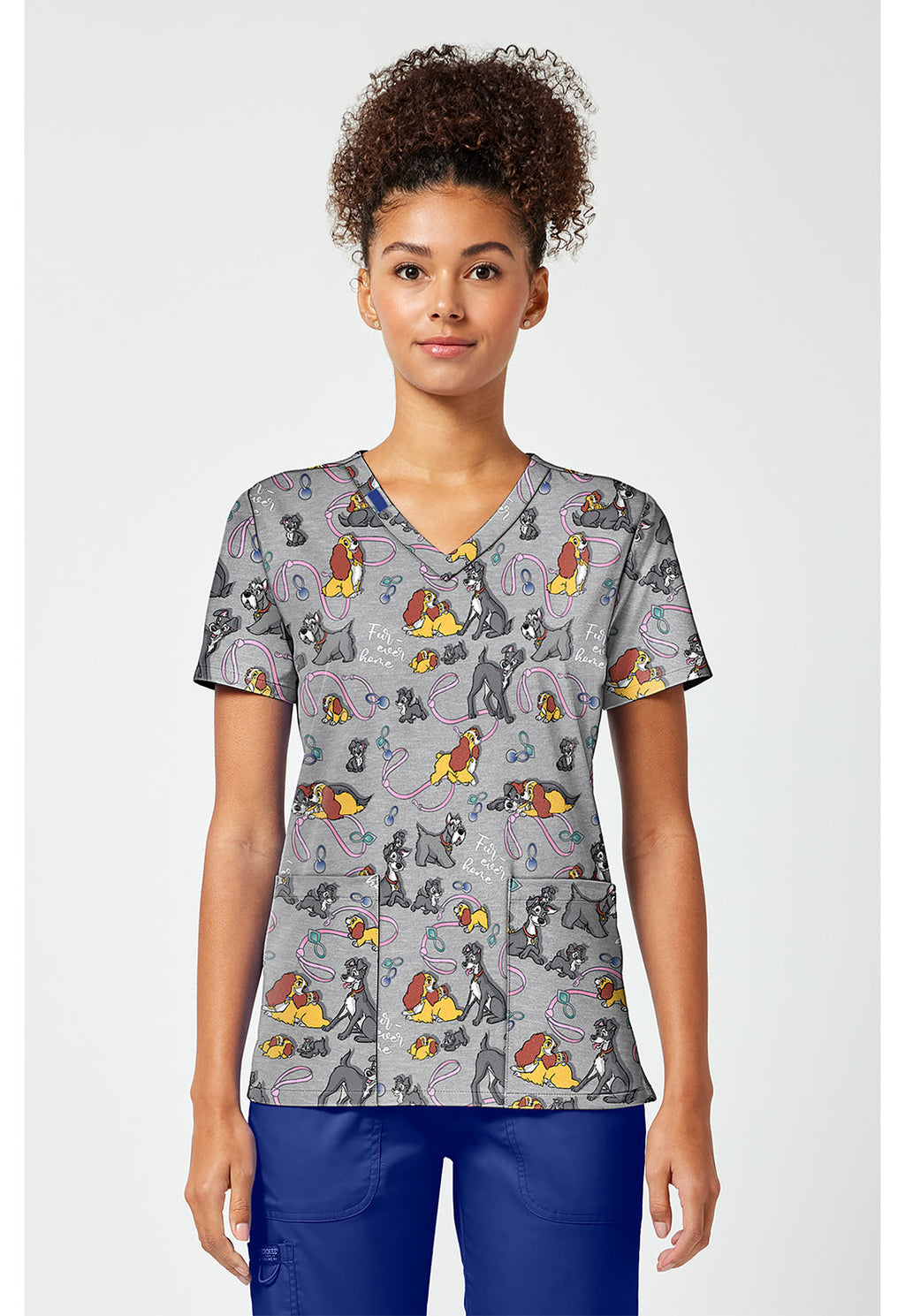 Tooniforms TF796 Women's Print V-Neck Scrub Top Lady'S Forever Home