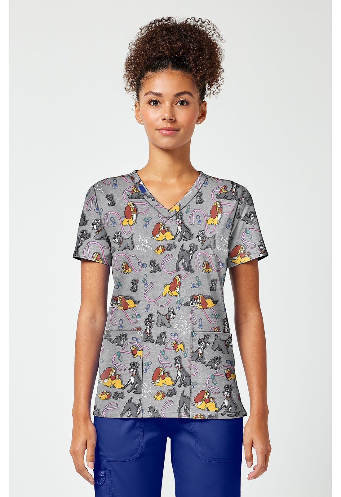 Tooniforms TF796 Women's Print V-Neck Scrub Top Lady'S Forever Home