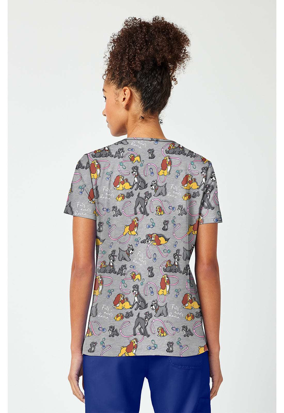 Tooniforms TF796 Women's Print V-Neck Scrub Top Lady'S Forever Home