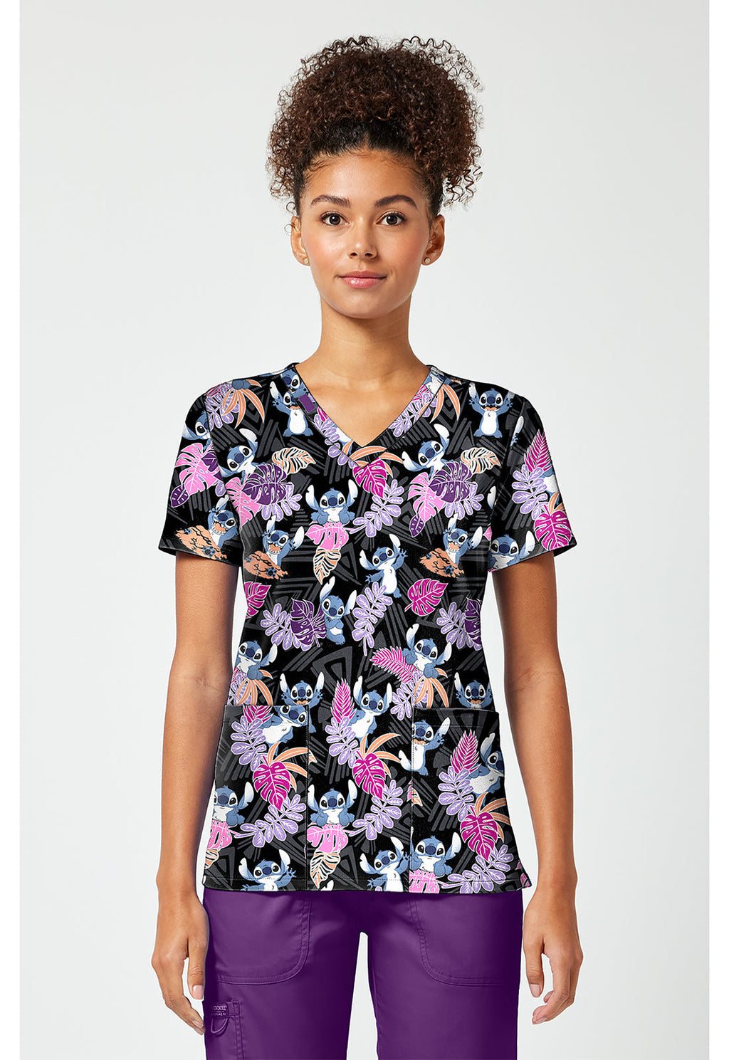 Tooniforms TF796 Women's Print V-Neck Scrub Top Stitch Tribe