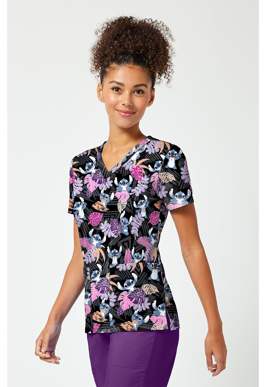 Tooniforms TF796 Women's Print V-Neck Scrub Top Stitch Tribe