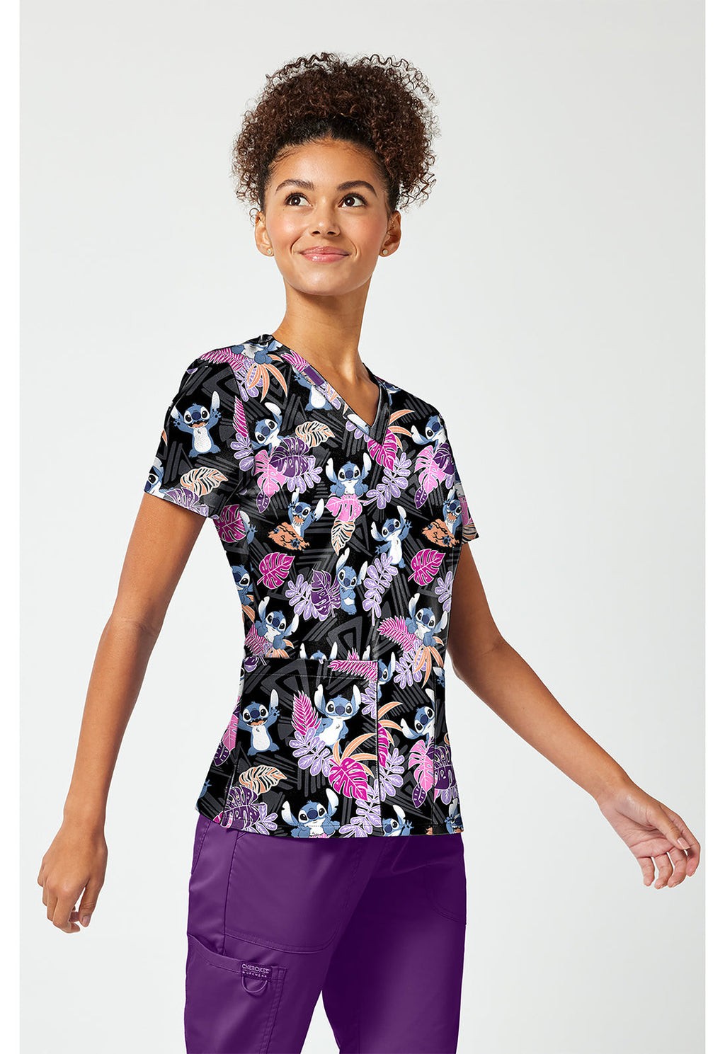 Tooniforms TF796 Women's Print V-Neck Scrub Top Stitch Tribe