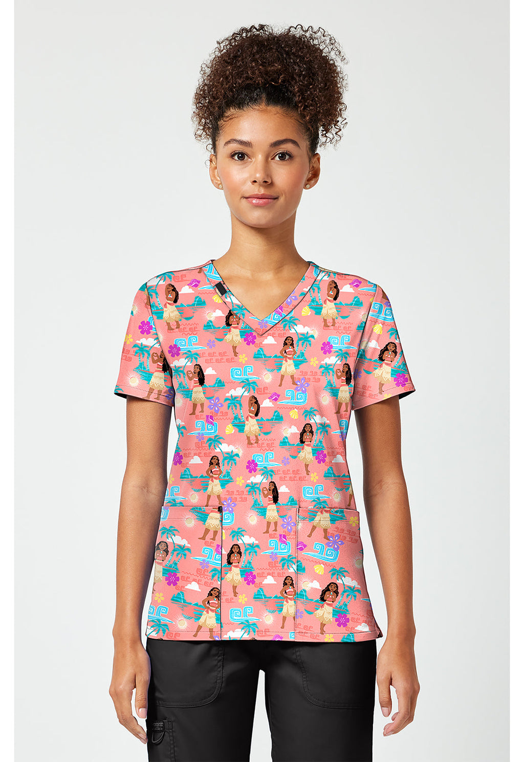 Tooniforms TF796 Women's Print V-Neck Scrub Top The Sea Is Calling