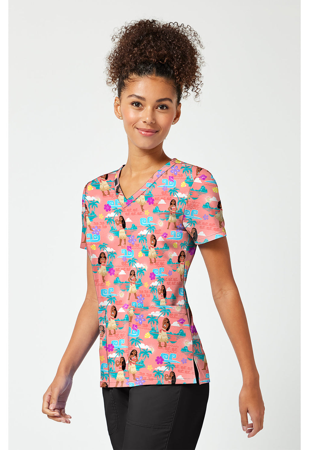 Tooniforms TF796 Women's Print V-Neck Scrub Top The Sea Is Calling