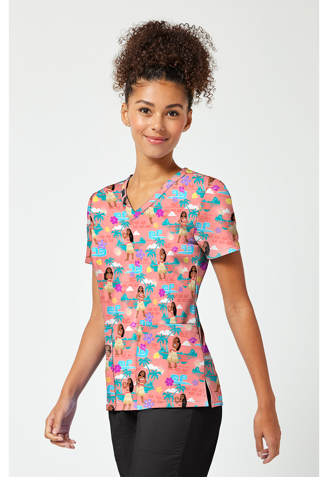 Tooniforms TF796 Women's Print V-Neck Scrub Top The Sea Is Calling