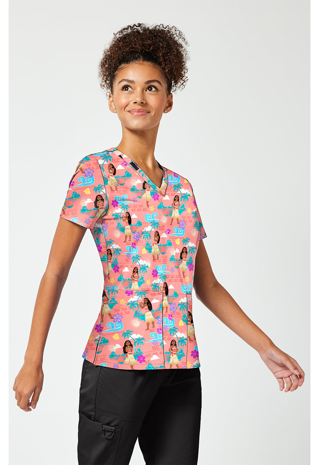 Tooniforms TF796 Women's Print V-Neck Scrub Top The Sea Is Calling