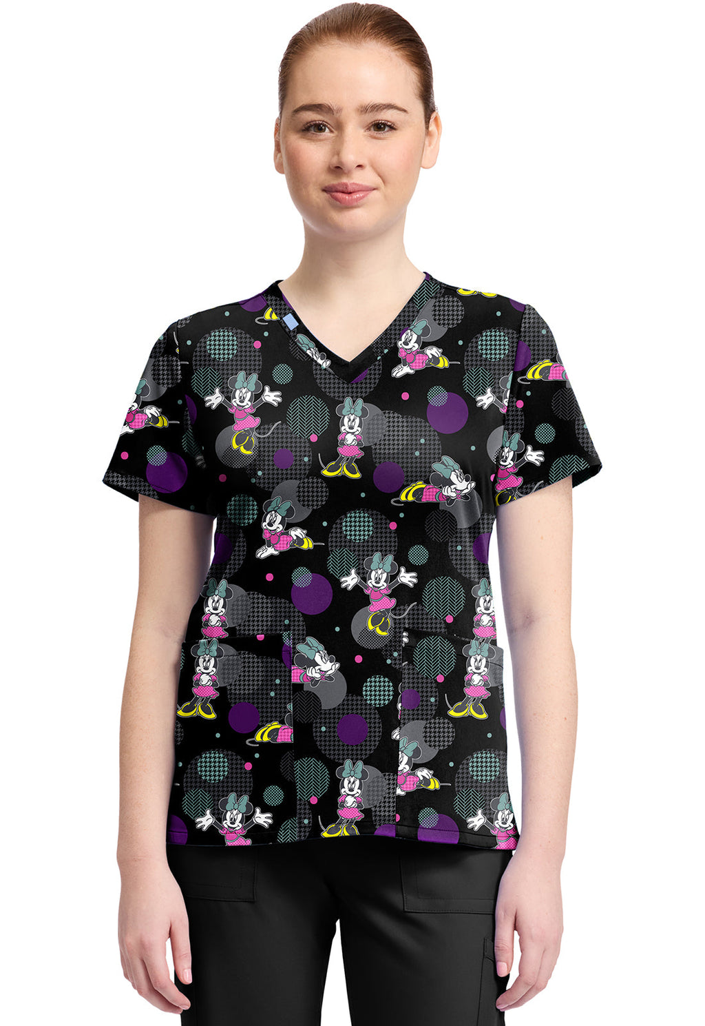 Tooniforms TF796 Print V-Neck Top Weave Your Dream