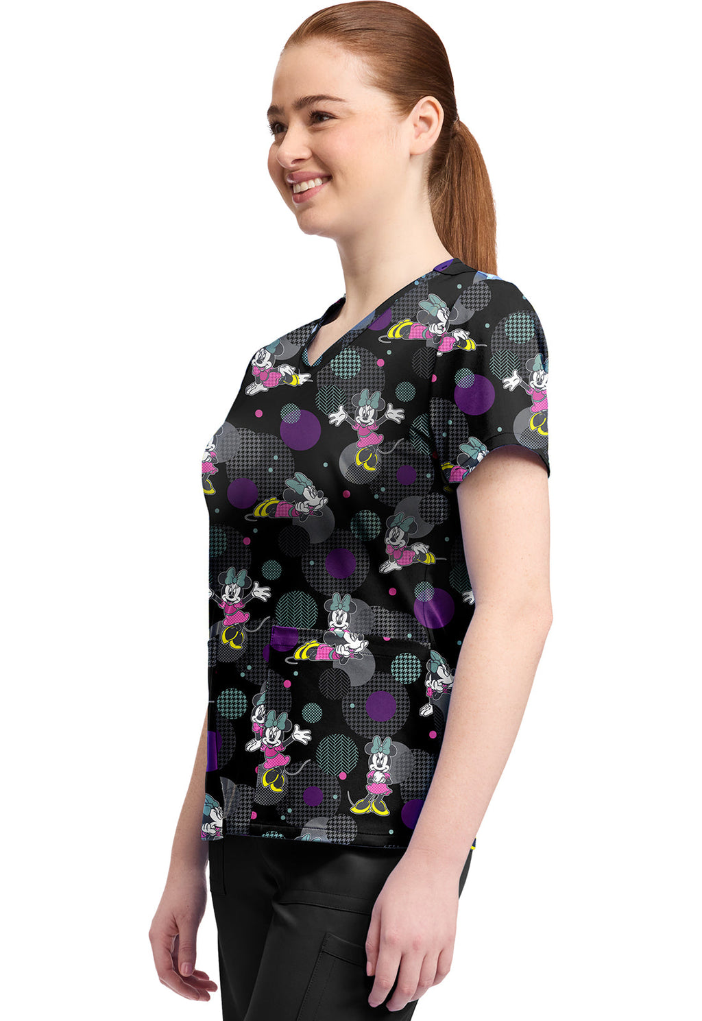 Tooniforms TF796 Print V-Neck Top Weave Your Dream