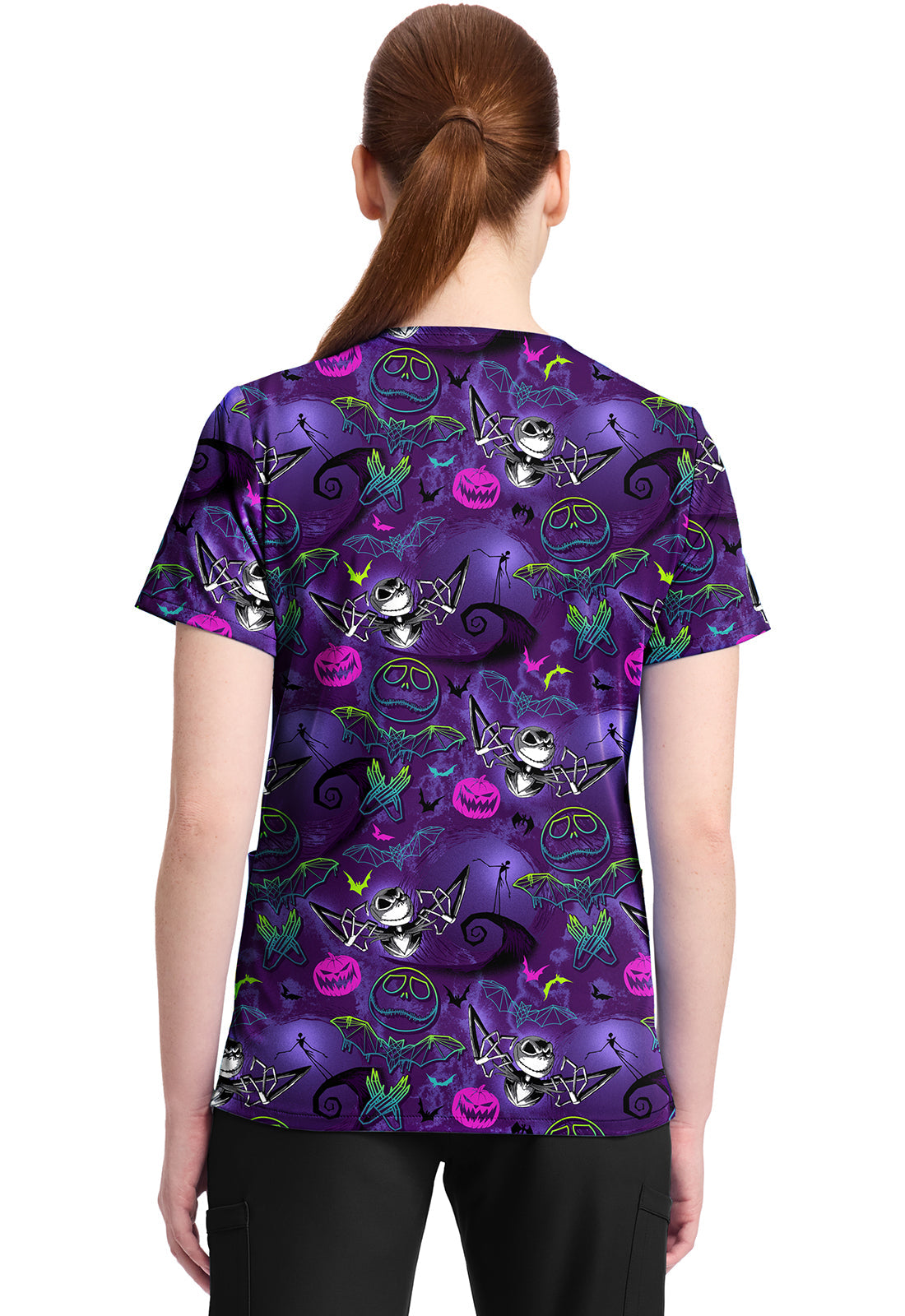 Tooniforms TF796 Print V-Neck Top Ghost-Like Charm