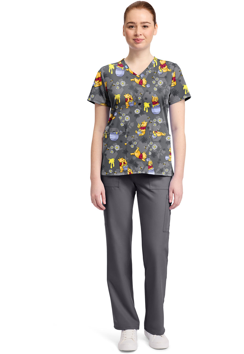 Tooniforms TF796 Print V-Neck Top Honey Business