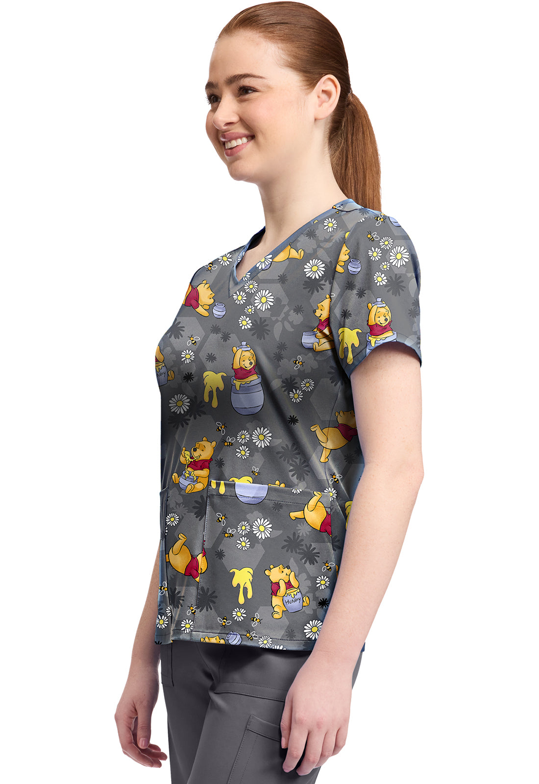 Tooniforms TF796 Print V-Neck Top Honey Business