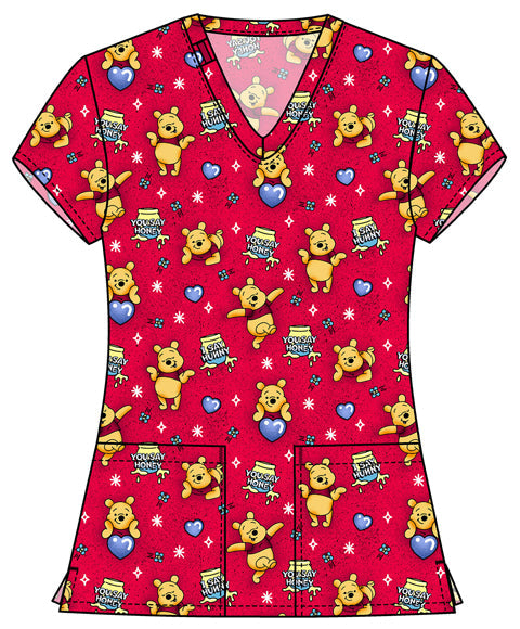 Tooniforms TF796 Print V-Neck Top You Say Honey