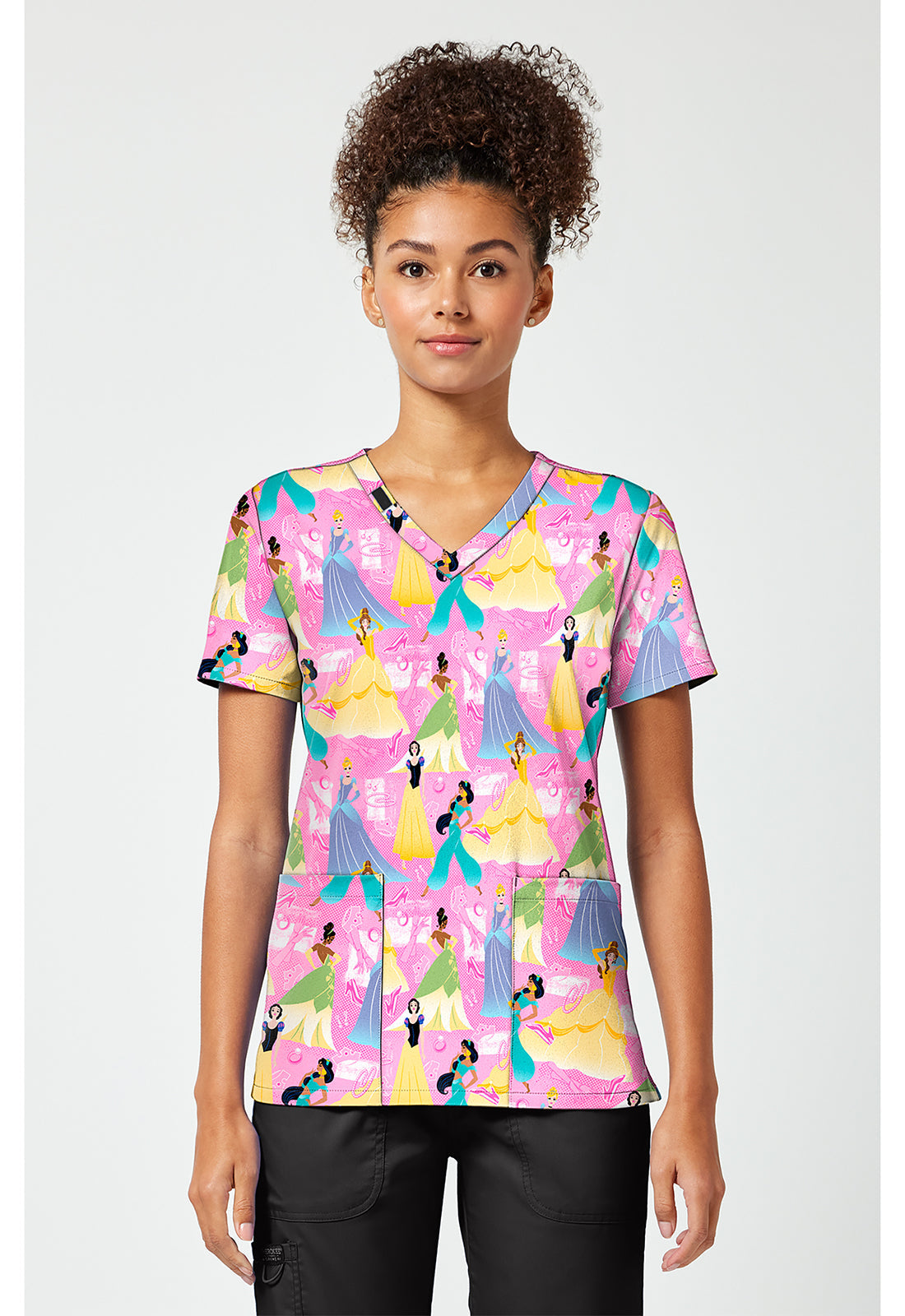 Tooniforms TF796 Women's Print V-Neck Scrub Top Fashion Princess