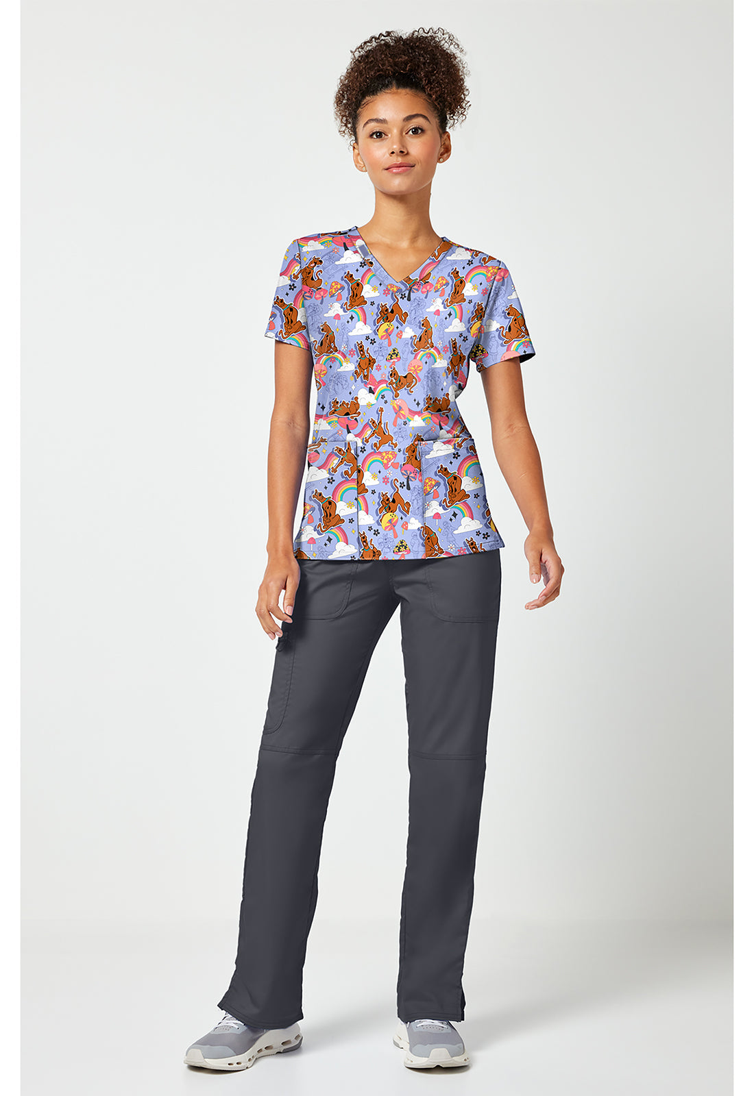 Tooniforms TF796 Women's Print V-Neck Scrub Top I Found A Clue