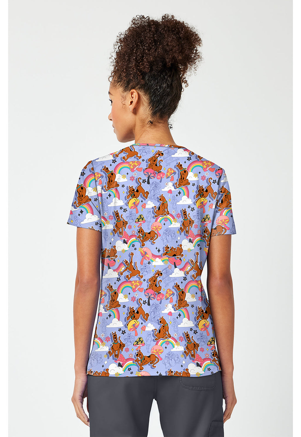 Tooniforms TF796 Women's Print V-Neck Scrub Top I Found A Clue