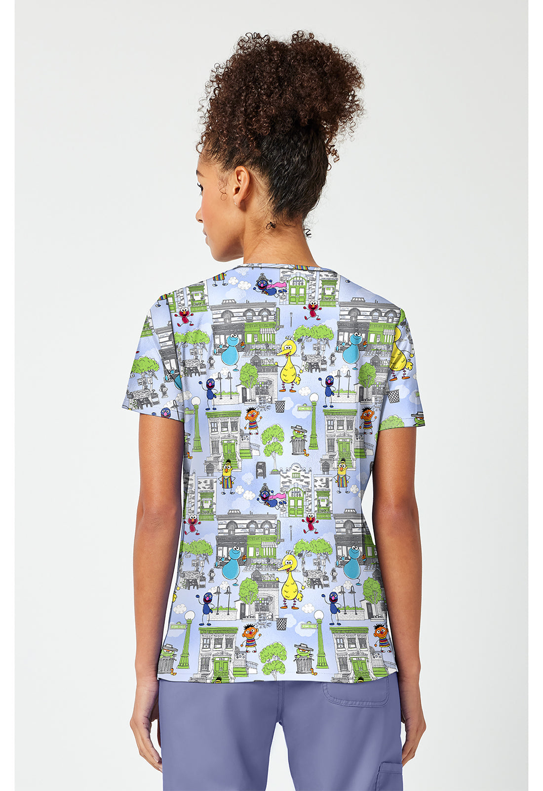 Tooniforms TF796 Women's Print V-Neck Scrub Top Doodle Days