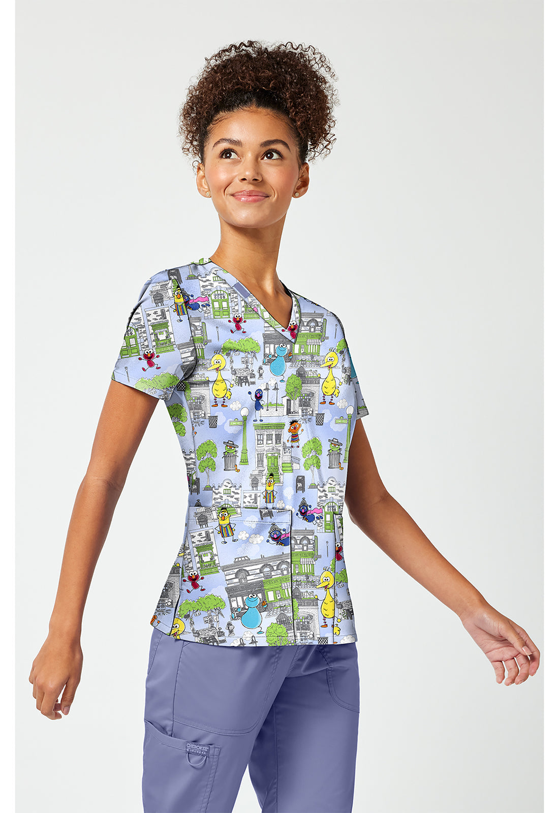 Tooniforms TF796 Women's Print V-Neck Scrub Top Doodle Days