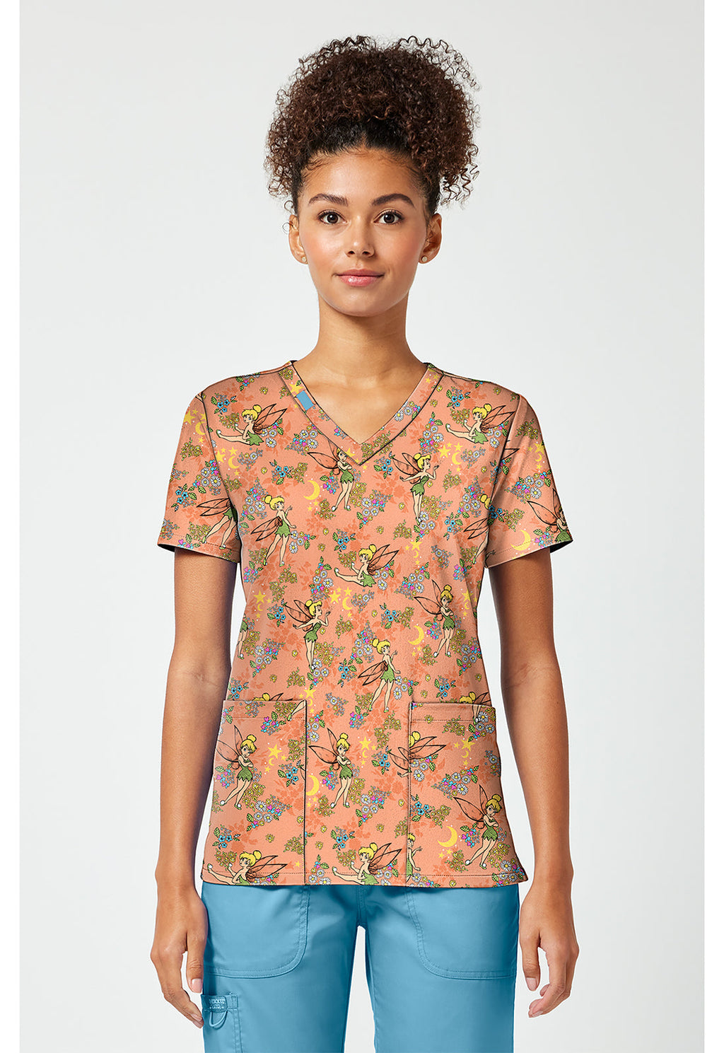 Licensed TF796 Print V-Neck Top Pixie Petals